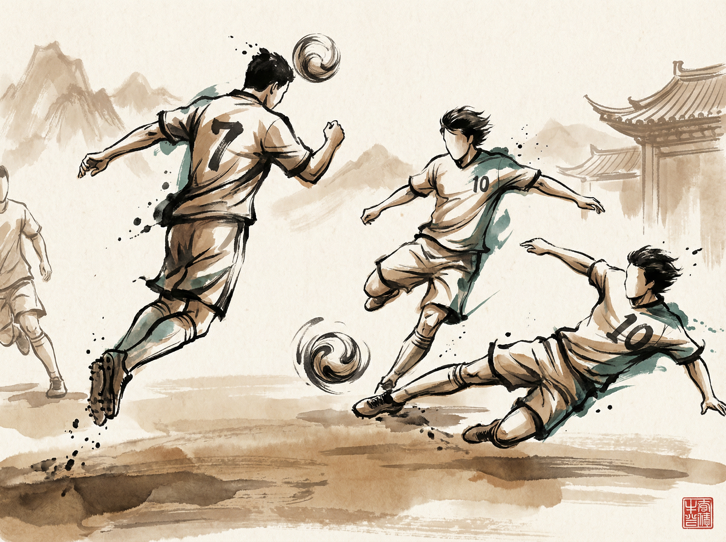 东升国际 - 巅峰国际赛事水墨画